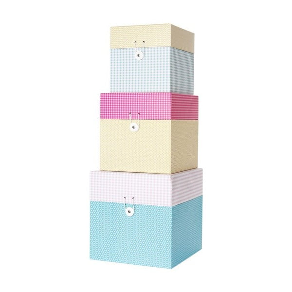 Sada 3 krabičiek Grid Colour Box