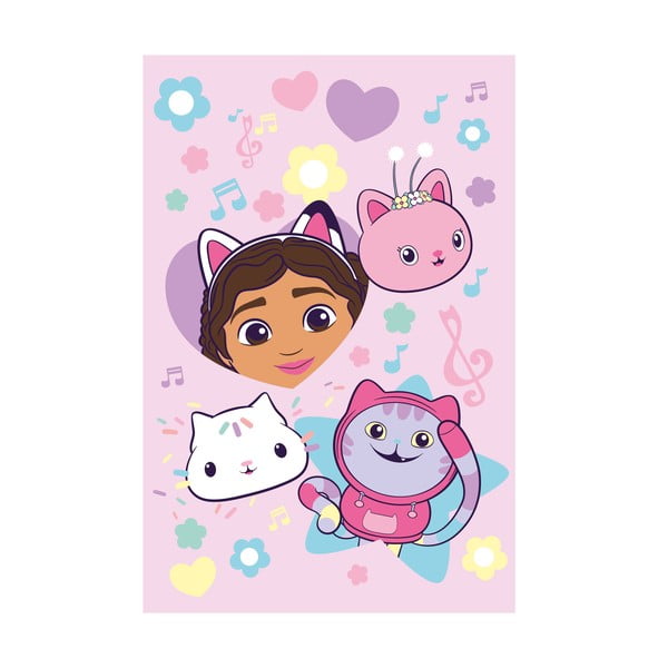 Ružová fleecová detská deka 100x150 cm Gabby´s Dollhouse "Music" – Jerry Fabrics