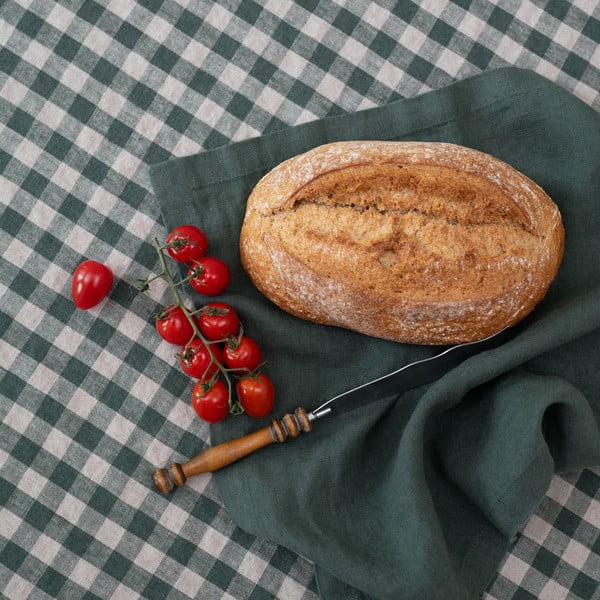 Ľanové prestieranie 35x45 cm Forest Green Gingham – Linen Tales-image-1