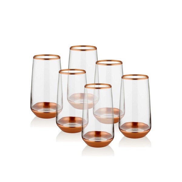 Sada 6 pohárov Mia Glam Bronze, 380 ml-image-1
