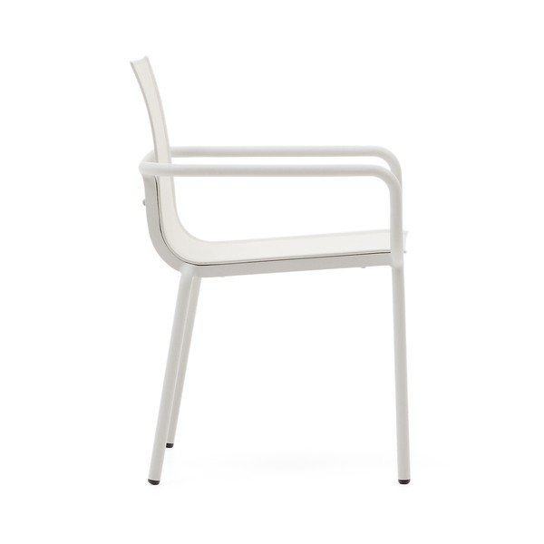 Biela kovová záhradná stolička Galdana – Kave Home-image-2