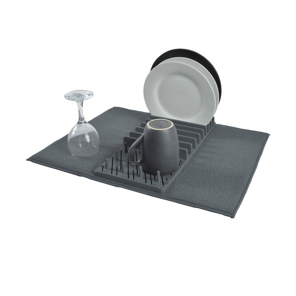 Sivá plastová odkvapkávacia podložka na riad 50x38 cm – Homéa-image-1