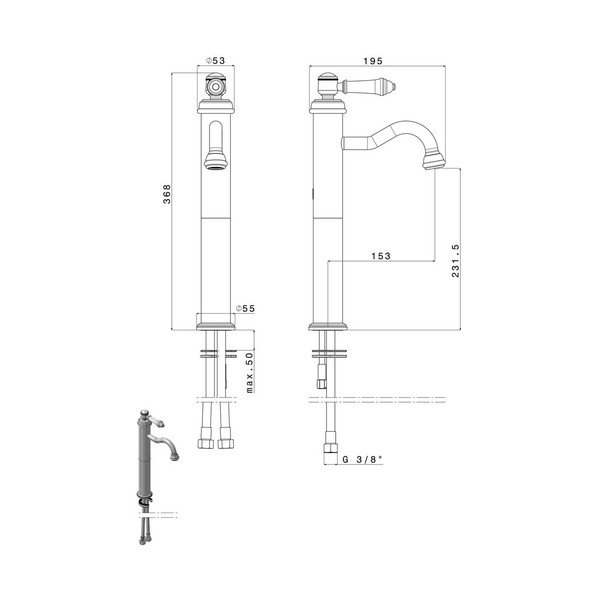 Stojančeková umývadlová batéria v lesklej striebornej farbe Vienna – Sapho-image-4