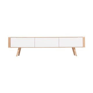 Televízny stolík z dubového dreva Gazzda Ena, 180 × 42 × 45 cm
