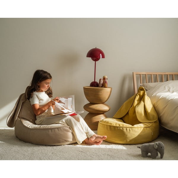 Žltý zamatový detský sedací vak Bunny – Wigiwama-image-4