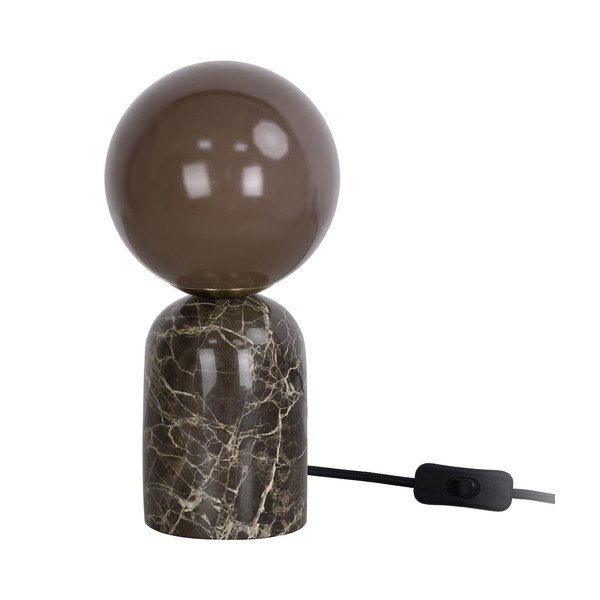 Tmavohnedá mramorová stolová lampa (výška  20 cm) Lazio Sphere – Leitmotiv