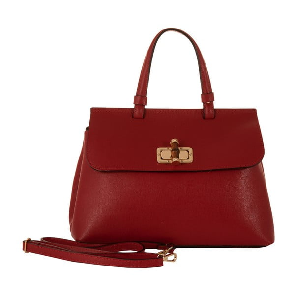 Červená kabelka z pravej kože Andrea Cardone Ruby Red Glamour