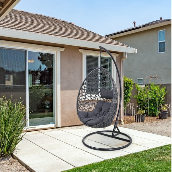 Čierne záhradné závesné kreslo Bonami Selection Costelo-image-1