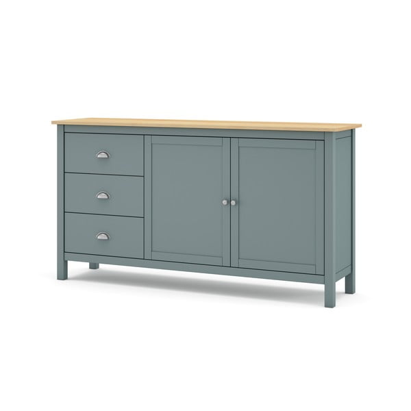 Komoda sivozelená z borovicového dreva 150x80x40 cm Misti – Marckeric-image-3