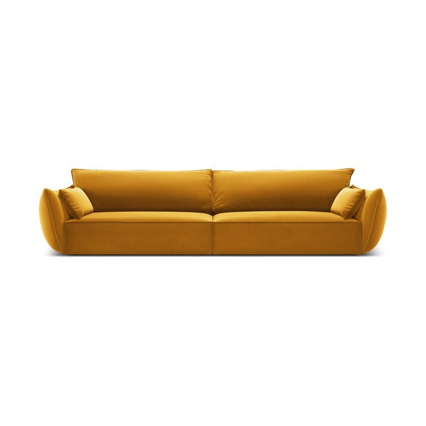 Zamatová pohovka v horčicovej farbe 248 cm Vanda – Mazzini Sofas