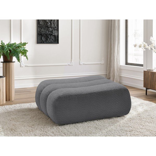 Sivá podnožka z textílie buklé Azra – Bobochic Paris-image-1