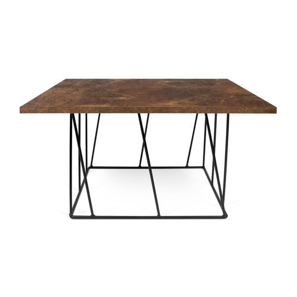 Hnedý konferenčný stolík s čiernymi nohami TemaHome Heli×, 75 cm