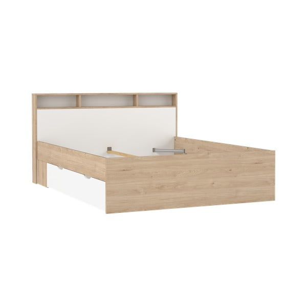 Dvojlôžková posteľ v dekore duba s úložným priestorom bez roštu 160x200 cm v prírodnej farbe Ikast – Tvilum-image-2