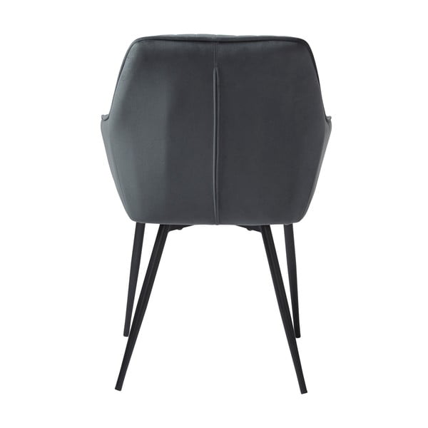 Sivé čalúnené jedálenské kreslá v súprave s podrúčkami 2 ks Nolan Stripe – Unique Furniture-image-4