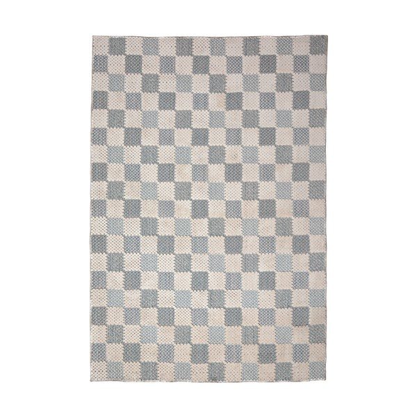 Modrý prateľný koberec s prímesou bavlny 155x230 cm Muted Checkerboard – Flair Rugs
