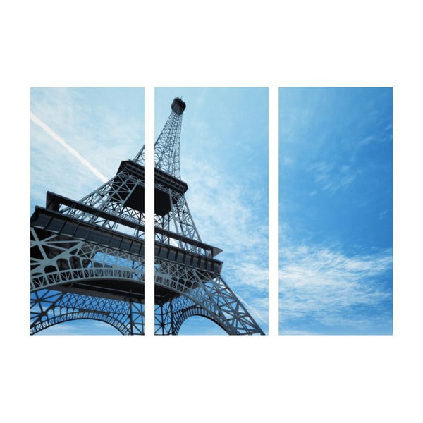 Viacdielny obraz Wall Framework Blue Eiffel Tower, 50 x 69 cm