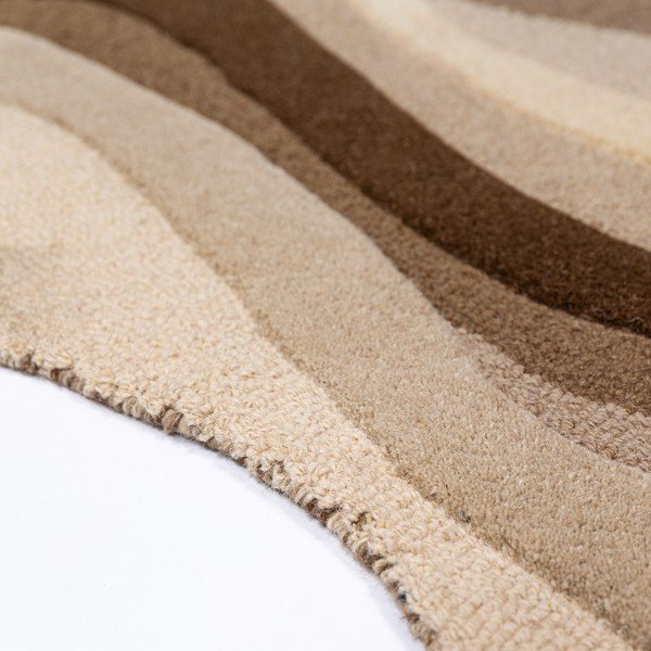 Hnedý/béžový ručne tkaný vlnený koberec 140x200 cm Envy Wool – Flair Rugs-image-3
