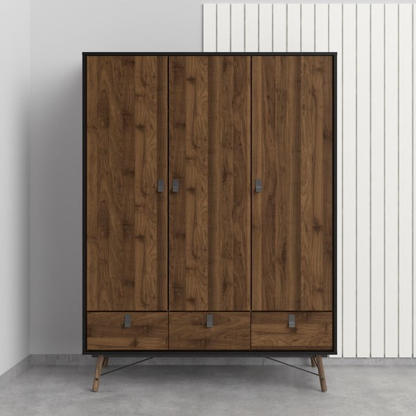 Tmavohnedá šatníková skriňa Tvilum Ry-image-2