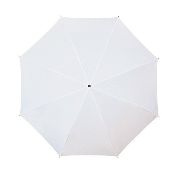 Biely dáždnik s dreveným madlom Ambiance Wooden, ⌀ 102 cm-image-1
