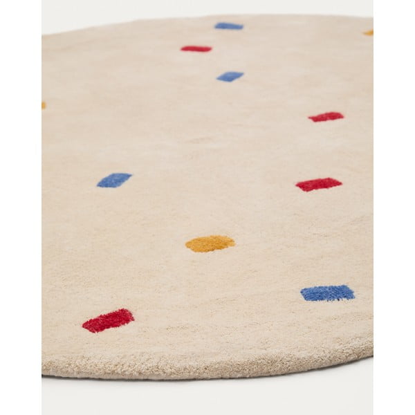 Krémový bavlnený detský koberec ø120 cm Luli – Kave Home-image-2