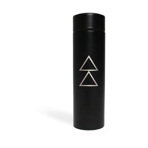 Čierna fľaša na vodu Yoga Design Lab Zoto, 450 ml