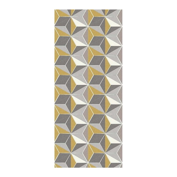 Sivo-žltý behúň Floorita Dice Ochre, 60 × 115 cm