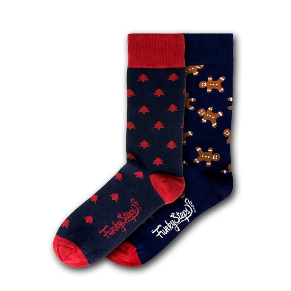 Sada 2 párov pánskych ponožiek Funky Steps Christmas, veľkosť 41 - 45