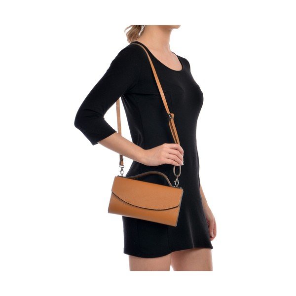 Hnedá dámska kožená kabelka Roberta M Pisa-image-2