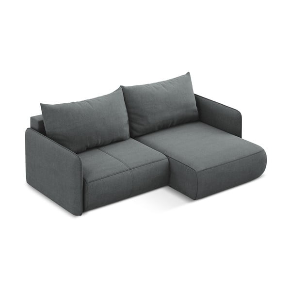 Sivá rozkladacia/s úložným priestorom rohová pohovka (pravý roh) Nanea – Makamii-image-4