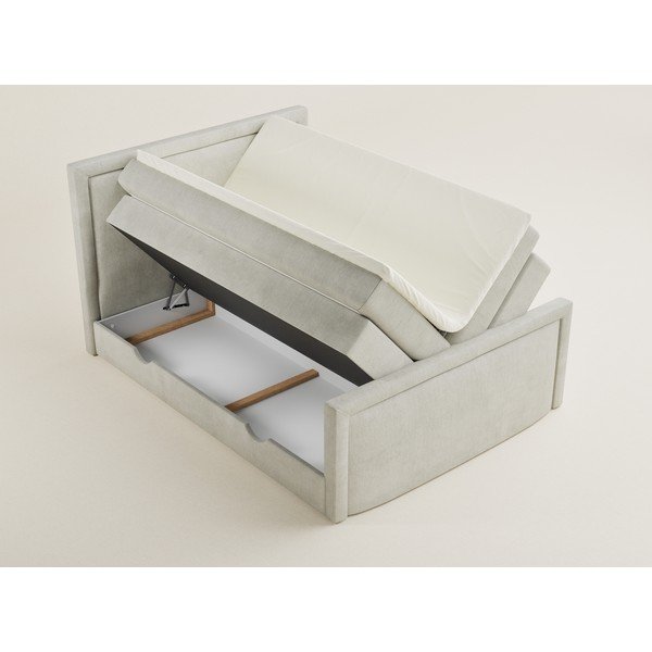 Krémovobiela boxspring posteľ s úložným priestorom 200x200 cm Fresco – Maison de Rêve-image-3