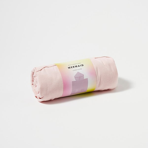 Ružová detská plážová osuška s kapucňou Sunnylife Mermaid, 3-6 rokov-image-1