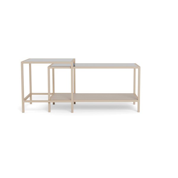 Sivé oceľové konferenčné stolíky v súprave 2 ks 50x90 cm Seaford – Actona-image-4