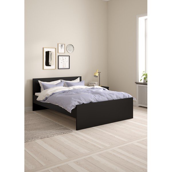 Čierna dvojlôžková posteľ 140x190 cm Naia – Tvilum-image-1