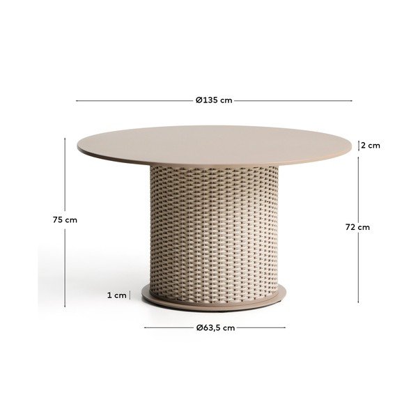 Okrúhly záhradný jedálenský stôl ø 135 cm Sedalis – Kave Home-image-4