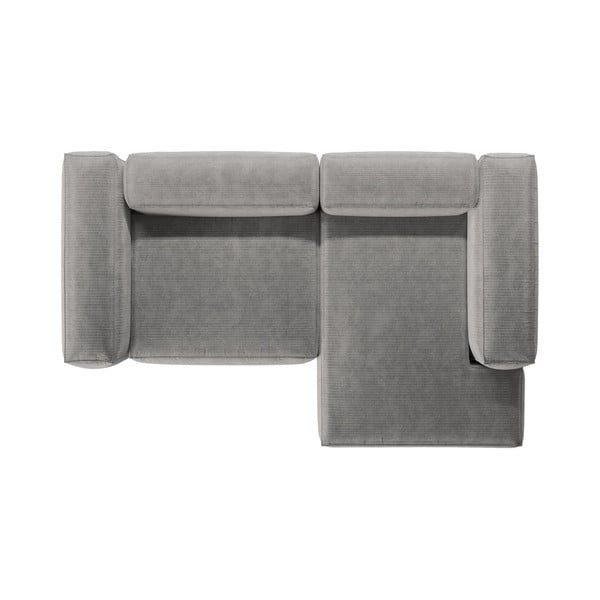 Svetlosivá menčestrová rohová pohovka (pravý roh/s leňoškou) Bergamo – Cosmopolitan Design-image-3