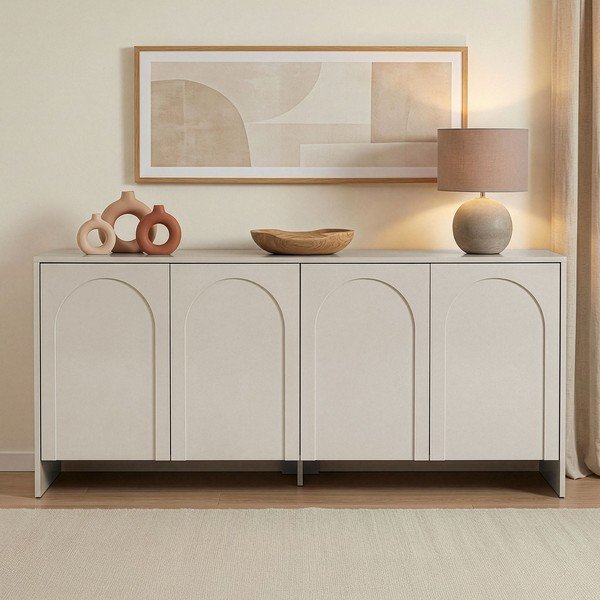 Krémovobiela komoda 180x80x45 cm Arlen  – Kalune Design-image-1