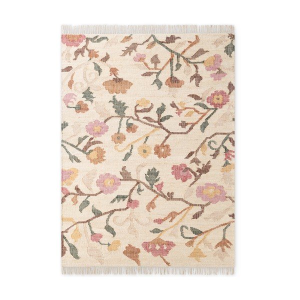 Krémový ručne tkaný jutový koberec 120x170 cm Roya Violette – Elle Decoration