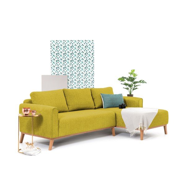 Limetkovozelená pohovka s leňoškou na pravej strane Vivonita Milton-image-4