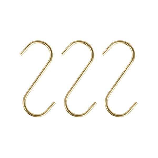 Závesné nerezové háčiky v súprave 3 ks v mosadznej farbe Pieni – OYOY Living Design