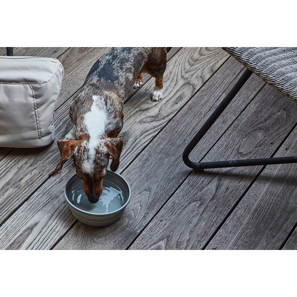 Silikónová skladacia cestovná miska pre psa ø 15,5 cm Piega Slate – MiaCara-image-1