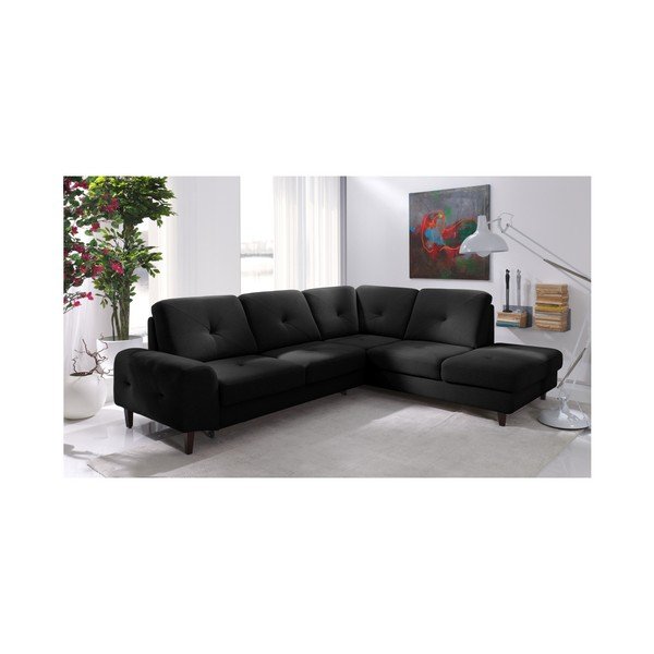Čierna rohová rozkladacia pohovka Windsor & Co. Sofas Beta, pravý roh-image-4