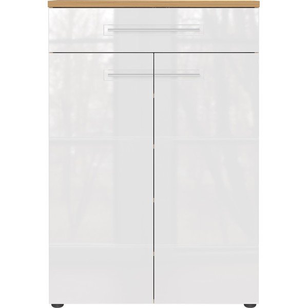 Biela prírodná skrinka na topánky v dekore duba Aledo - Germania-image-1