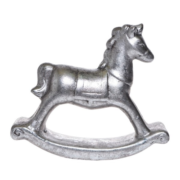 Dekoratívny hojdací kôň v striebornej farbe Ewax, výška 11,8 cm