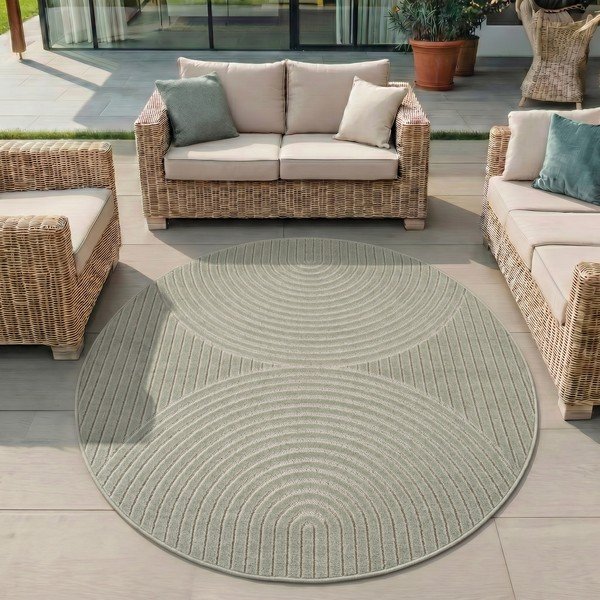 Zelený okrúhly vnútorný a vonkajší koberec ø 80 cm Nova 1201 – Ayyildiz Carpets-image-1