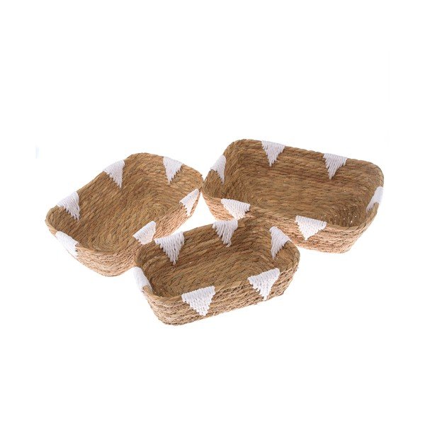 Košíky v súprave 3 ks z prútia ø 34x10 cm – Dakls
