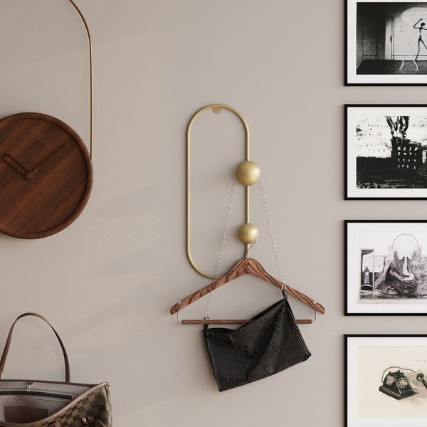 Kovový nástenný vešiak v zlatej farbe Dama – Kalune Design-image-1