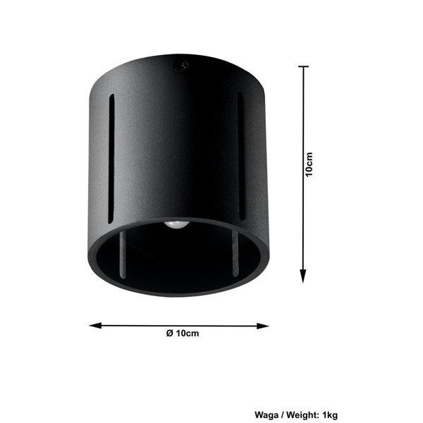 Čierne stropné svetlo Sollux VULC-image-3