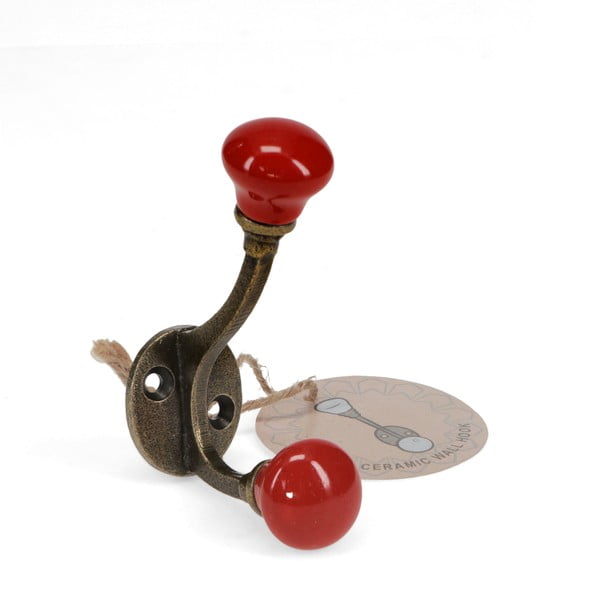 Červený kovový nástenný vešiak 3 cm – Rex London-image-2