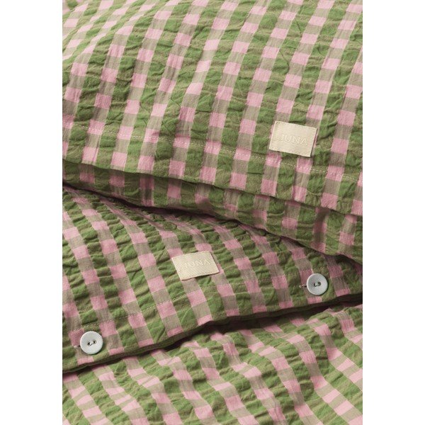 Zeleno-ružové krepové obliečky na jednolôžko 140x200 cm Bæk&Bølge – JUNA-image-3