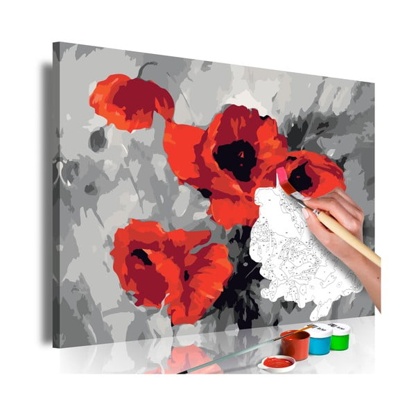 DIY set na tvorbu vlastného obrazu na plátne Artgeist Bouquet of Poppies, 60 × 40 cm
